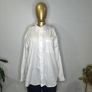 Vintage Tommy Hilfiger Y2K White Button Down Shirt 17 34-35 100% cotton y2k